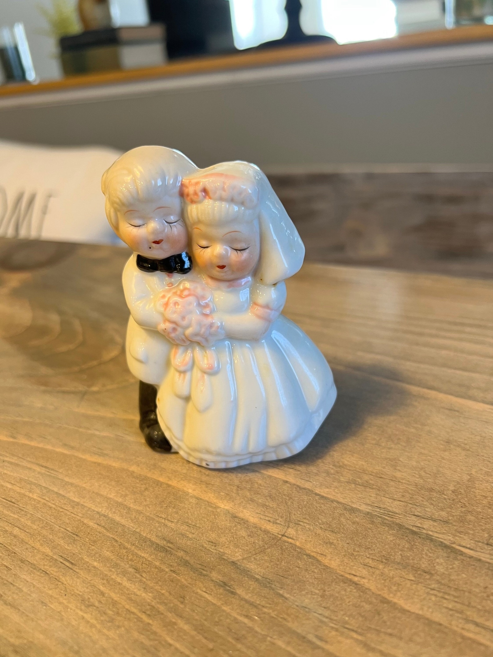 Vintage Ceramic Wedding Figurine Husband and Wife, Bride and Groom