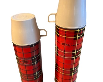 Red hotsell plaid thermos