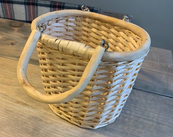 Wicker Basket Purse with handles