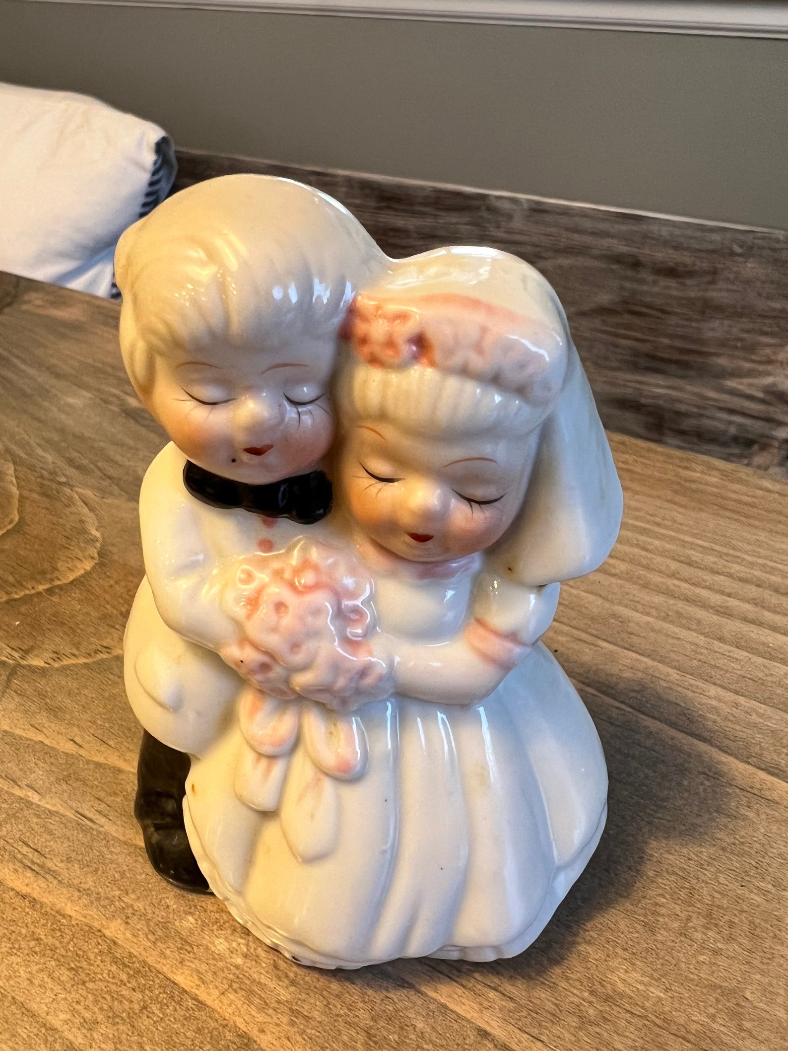 Vintage Ceramic Wedding Figurine Husband and Wife, Bride and Groom