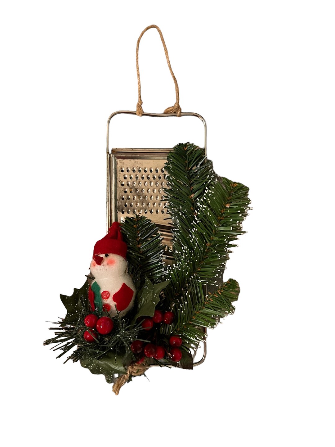 Vintage Christmas Wall Hanging on a Metal Vintage Cheese Grater Etsy