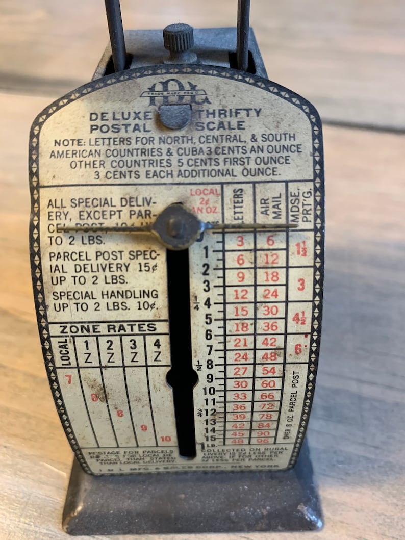 Vintage Deluxe Thrifty Metal Postal Scale 1st Class Mail Etsy