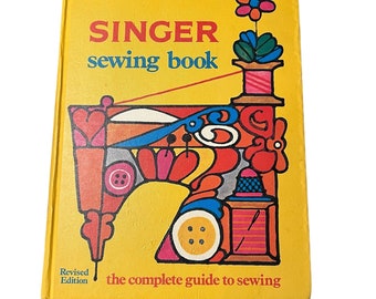 1970's Singer Sewing Book, Flower Power, Hardback Singer Sewing Book