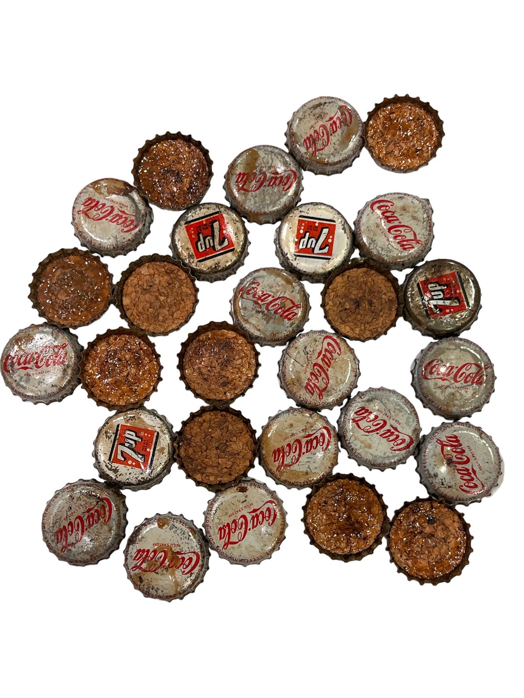 Vintage Bottle Caps With Cork Coca Cola Cork Bottle Caps 7up Etsy