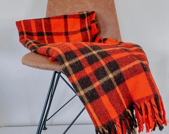 Vintage Faribo Plaid Wool Blanket: Tartan Throw, Made in USA