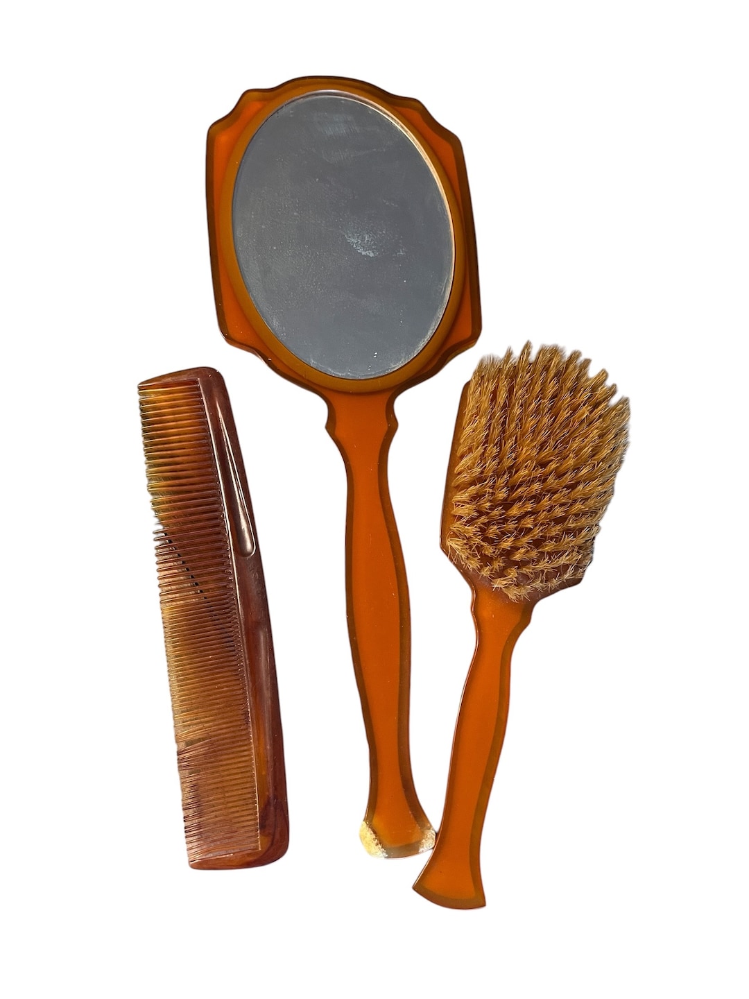 Vintage Hand Mirror, Brush and Comb Set, Vanity Set, Antique Dressing