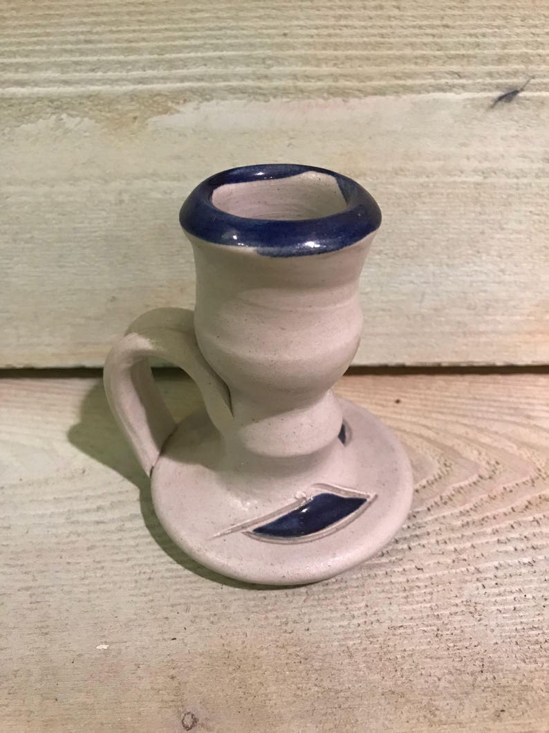 Williamsburg Pottery Salt Glaze Candlestick Candle Holder Pair Etsy