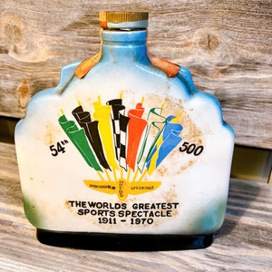 Jim Beam Whiskey Decanter, 1970 Indianapolis 500, Barware, Racing, Racing Fan, Indy 500 image 2