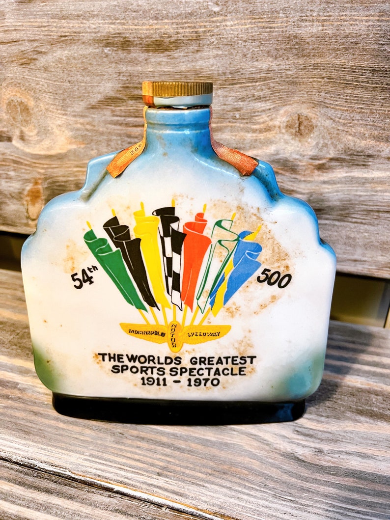 Jim Beam Whiskey Decanter, 1970 Indianapolis 500, Barware, Racing, Racing Fan, Indy 500 image 2