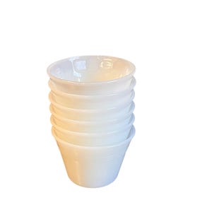 Vintage 1950&#39;s Dynaware Milk Glass Custard Cups, Dynaware Pyr-O-Rey Milk Glass Dessert Cups, Set of 6