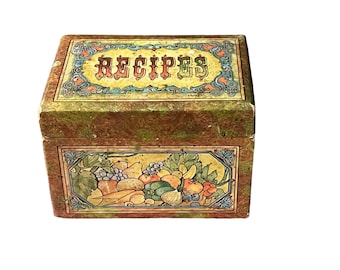Vintage 1979 Recipe box, recipe keeper, recipe card file box, Made in Colorado Springs by the Current Co.