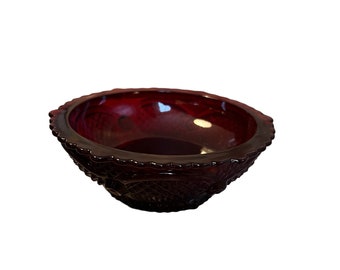 Vintage Avon Cape Cod ruby red glass candy dish, small bowl