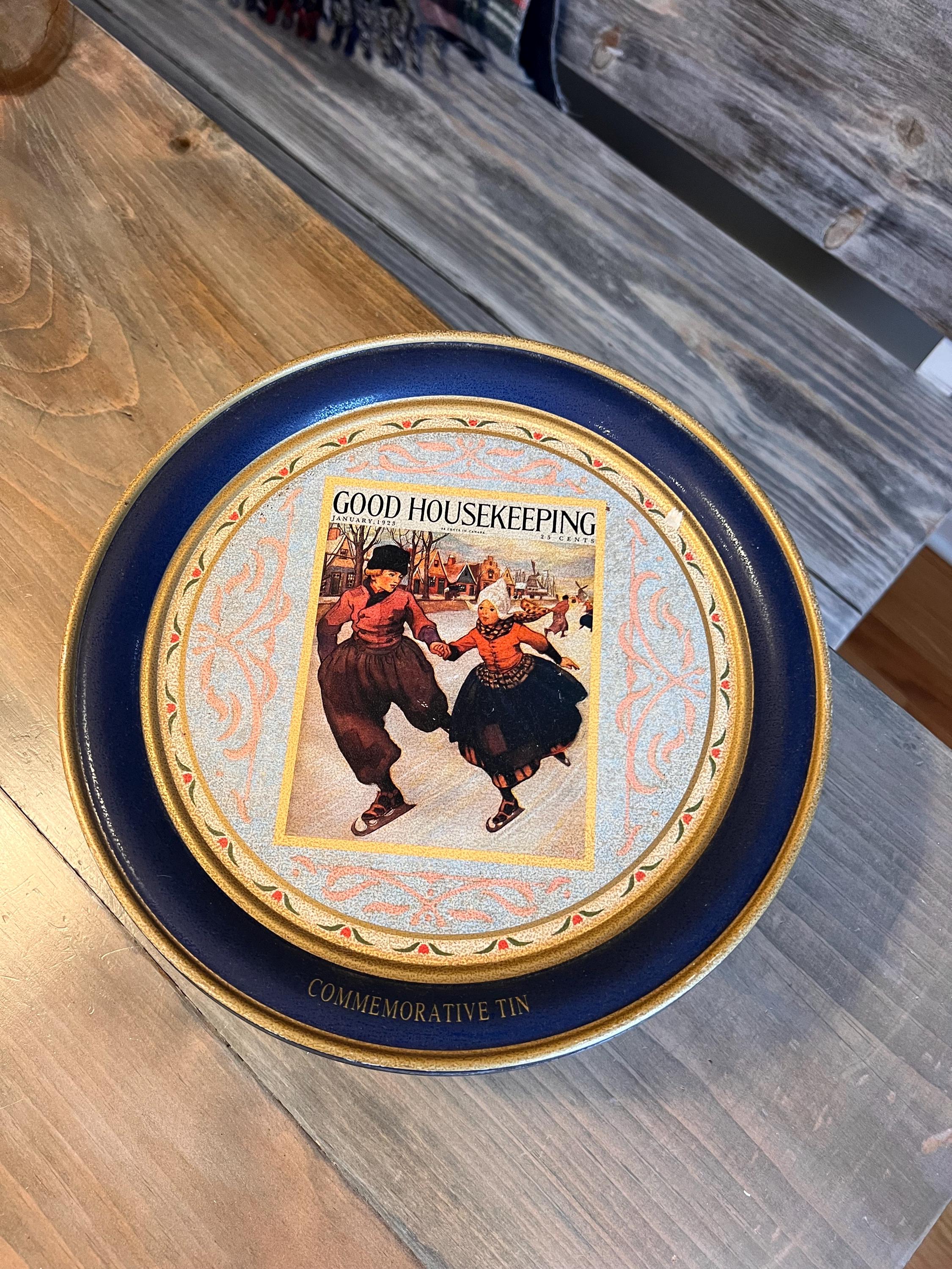 Vintage Good Housekeeping Sewing Tin, 1991 Navy Blue Button Tin ...