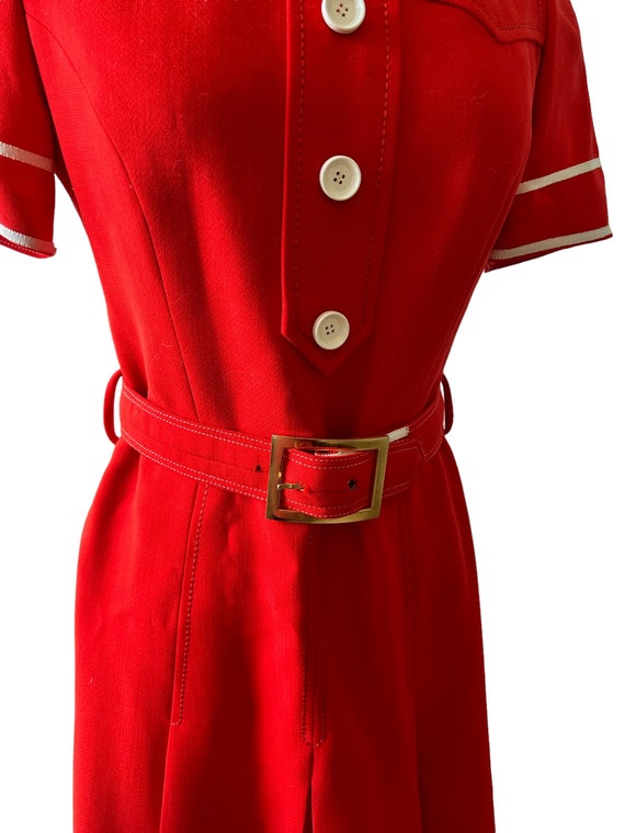 Vintage 1950's Red Sailor Collar Dress Modern Day… - image 7