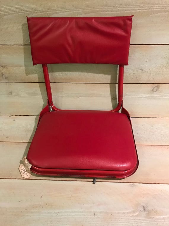 Buy 1960's Red Metal Folding Stadium Seat Bleacher Seat, Football