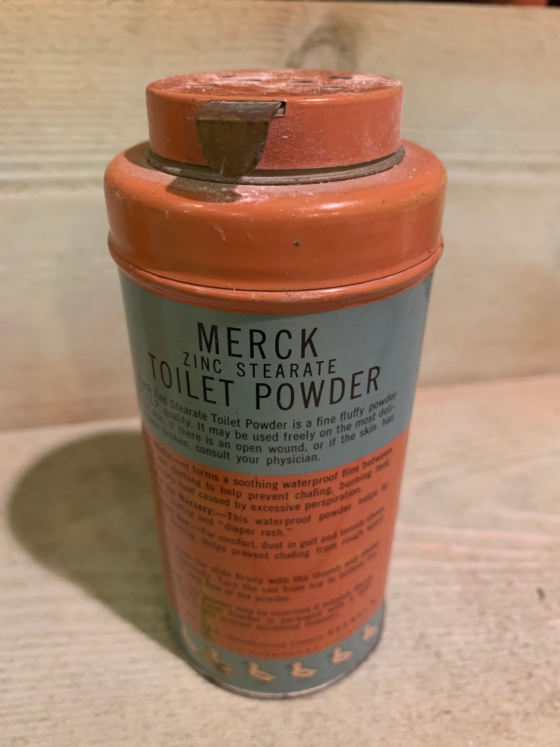 Antique Baby Powder Tin Merck Zinc Stearate Baby Powder Rare - Etsy