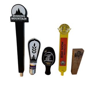 Ohio Breweries Tap Handles, Beer Tap Handles, Kegerator Tap Yellow Springs Brewery, Little Fish Brewery, Platform Beer CO. Missing Mountain
