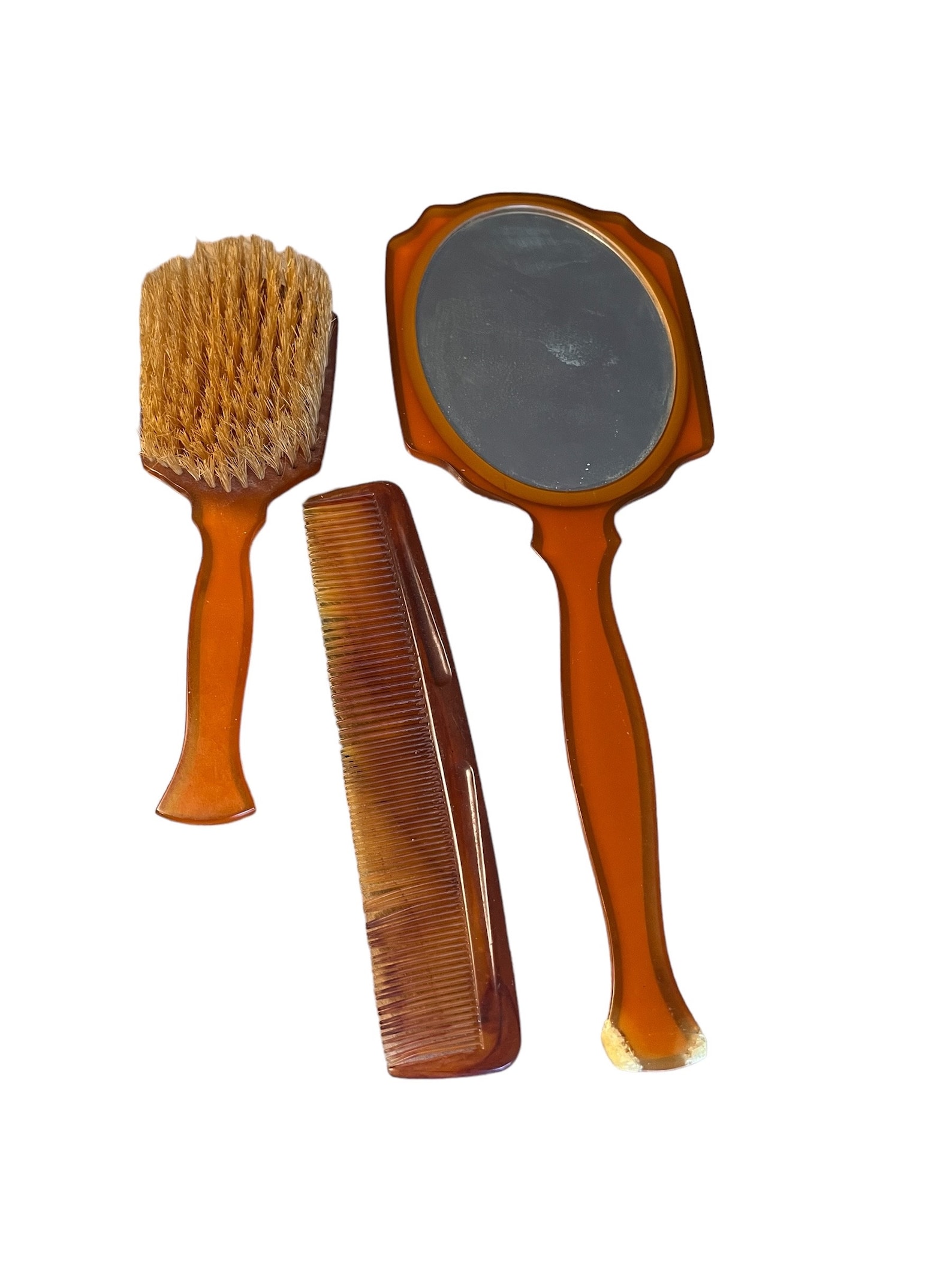 Vintage Hand Mirror, Brush and Comb Set, Vanity Set, Antique Dressing