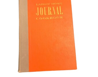 Vintage Cookbook, Ladies Home Journal Cookbook copyright 1960, Orange Hardback cover, No Dust Jacket