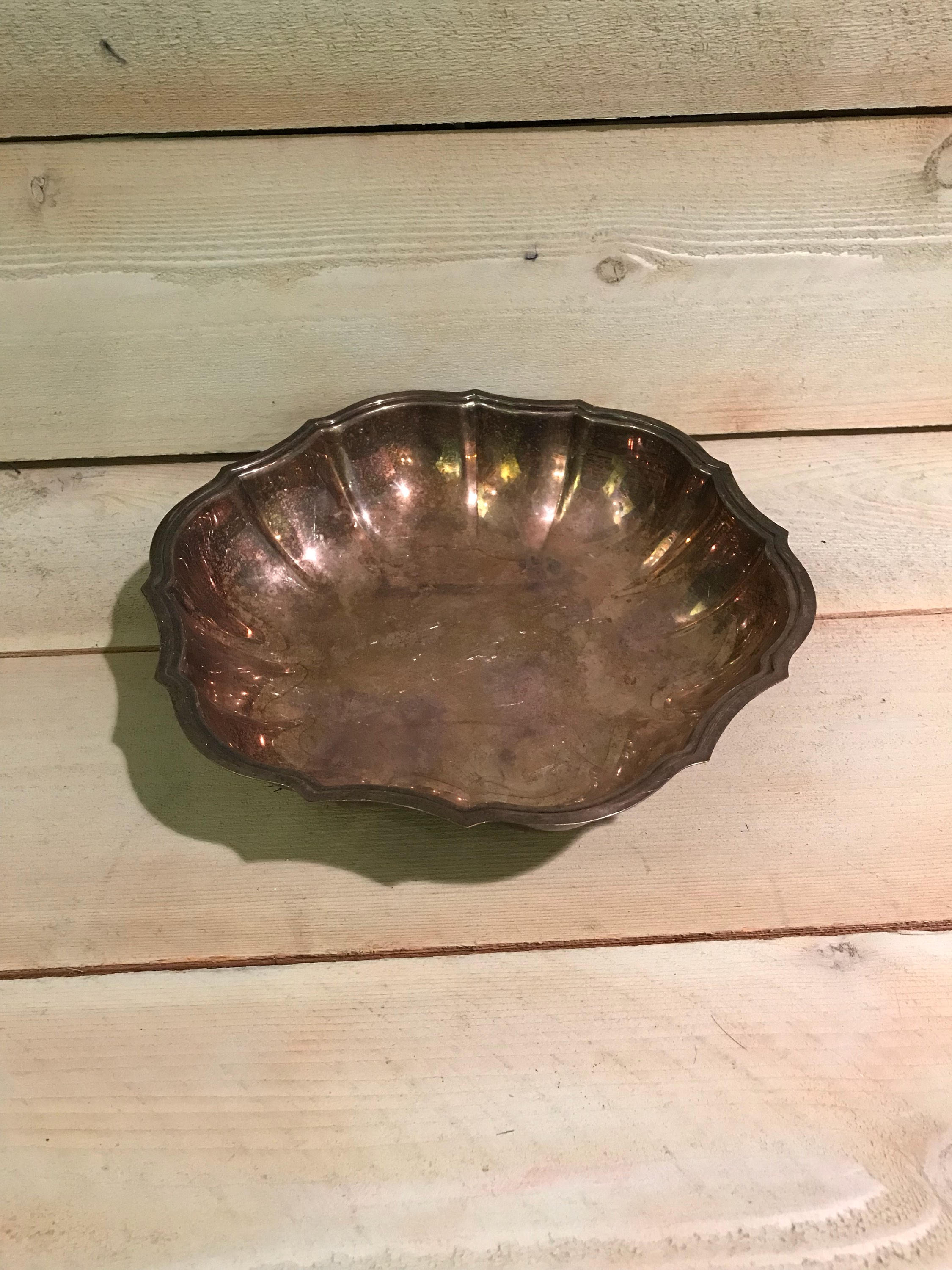 International Silver Co silver Bowl silver Chippendale bowl silver bowl with scalloped edges Rustic Wedding Decor