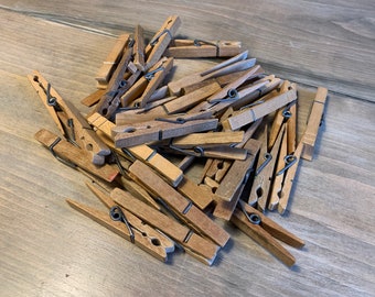 Vintage clothes pins, Vintage wooden clothes pins