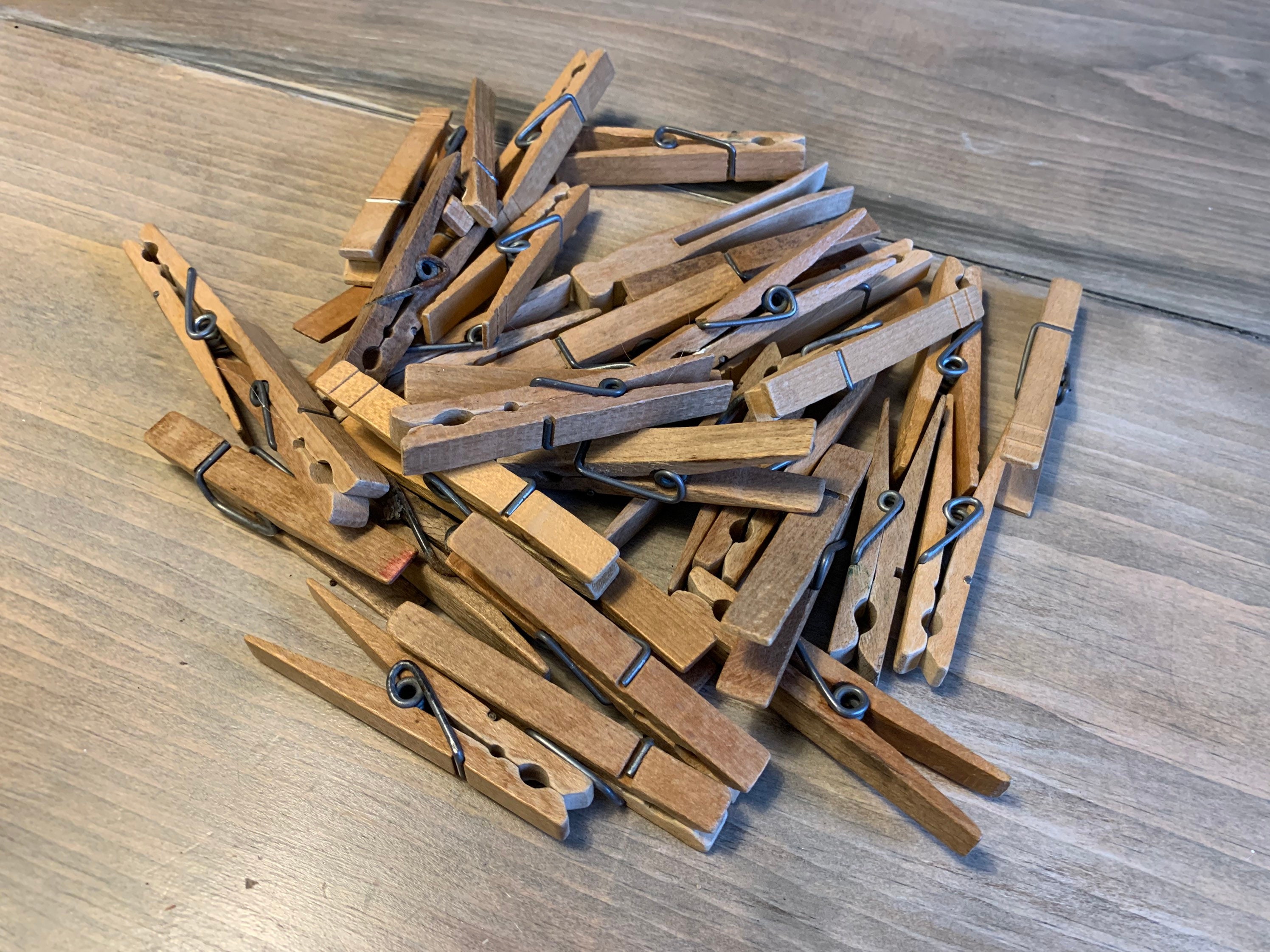 Wooden Clothes Pins Available Sizes: Large, Medium, Small, Extra Small Set  of 10 