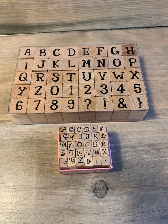 Vintage Wooden Alphabet Stamps Scrapbooking Stamps A Thru Z Etsy