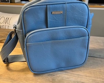 Borsa da viaggio vintage Samsonite Montbello II: accessorio da viaggio retrò color azzurro cielo
