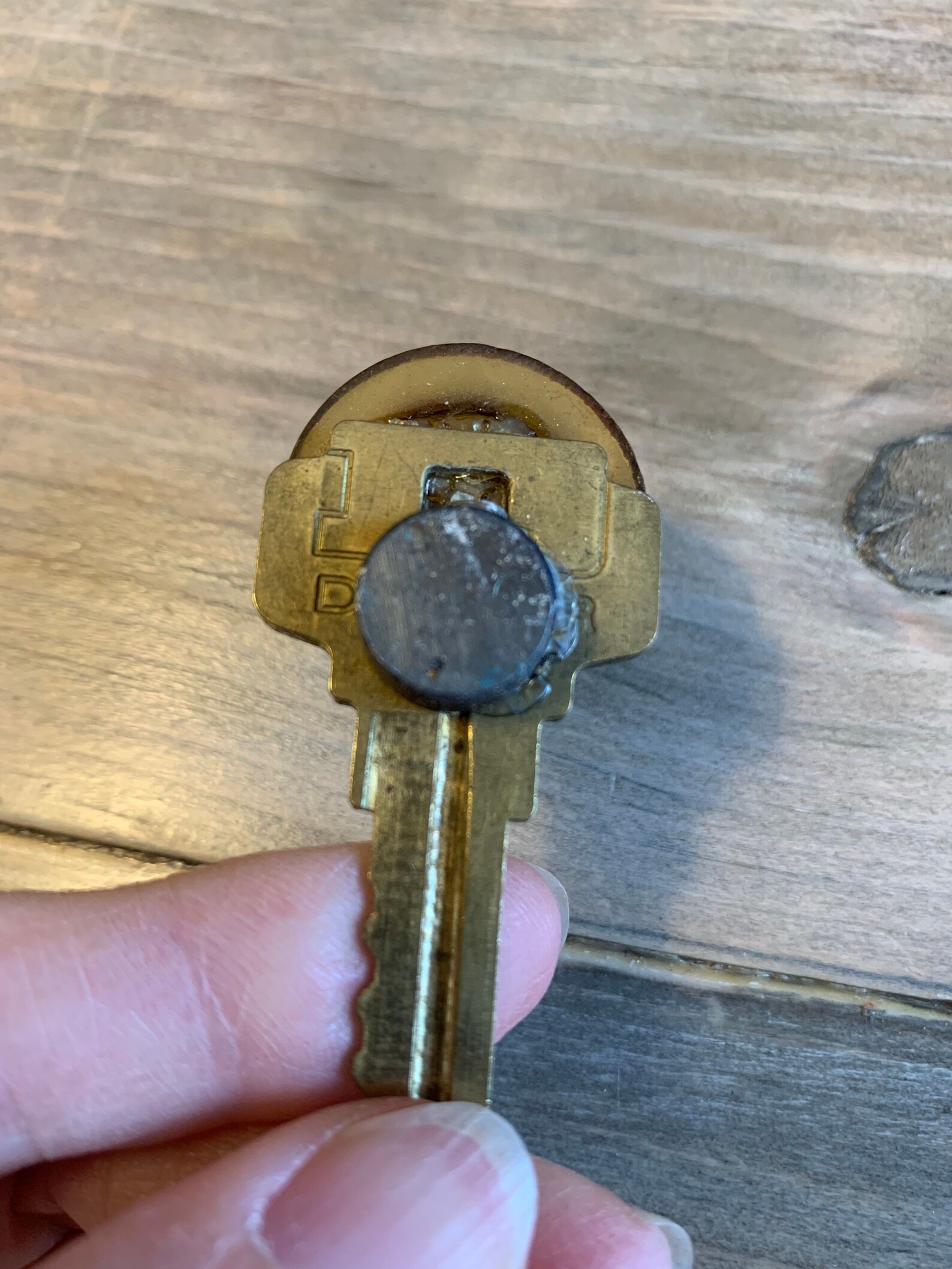 Magnet Old Key With Vintage Button Attached, Refrigerator Magnet ...