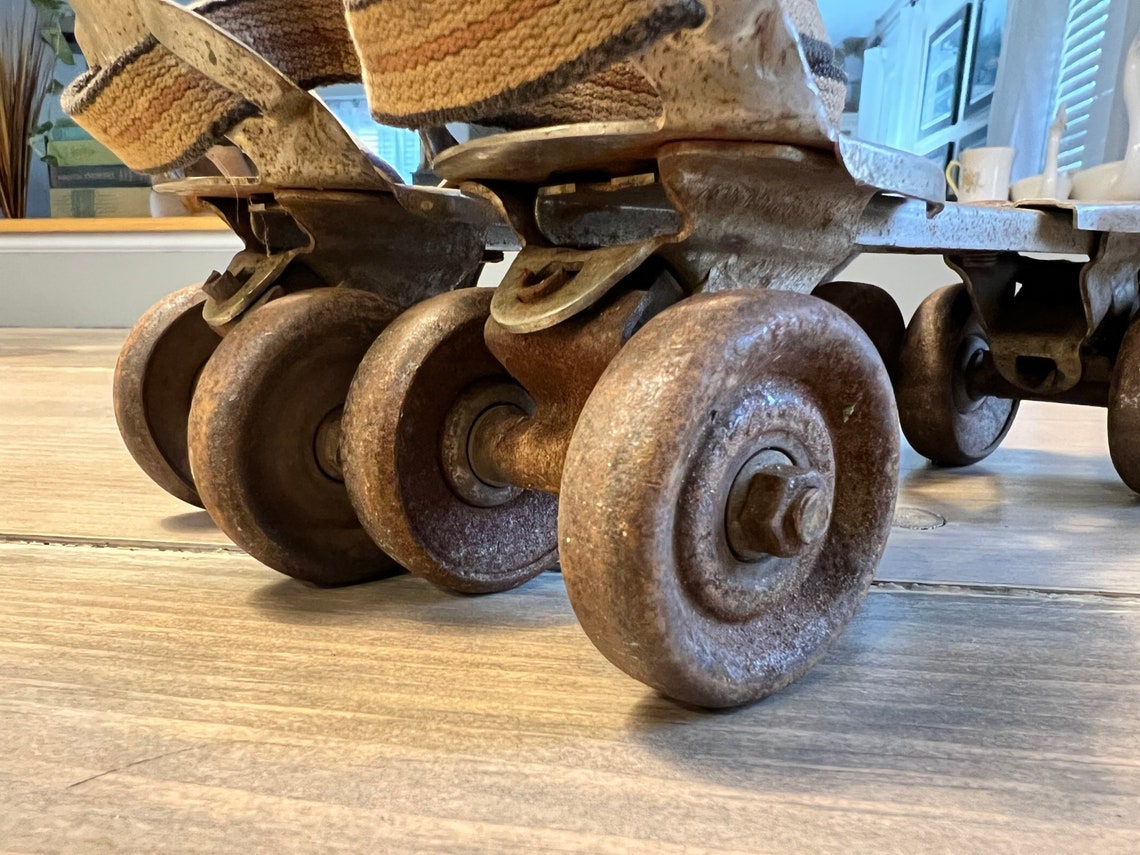 Vintage Sears and Roebuck Metal Adjustable Shoe Skates J.C. Etsy
