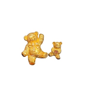 Vintage Gold Teddy Bear Pin or Teddy Bear pin back, Mama Bear, Baby Bear Pin