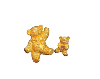 Broche Petit Ours – Doré – Bijou Fantaisie Animal – Neuf Sans Emballage – Origine Chine