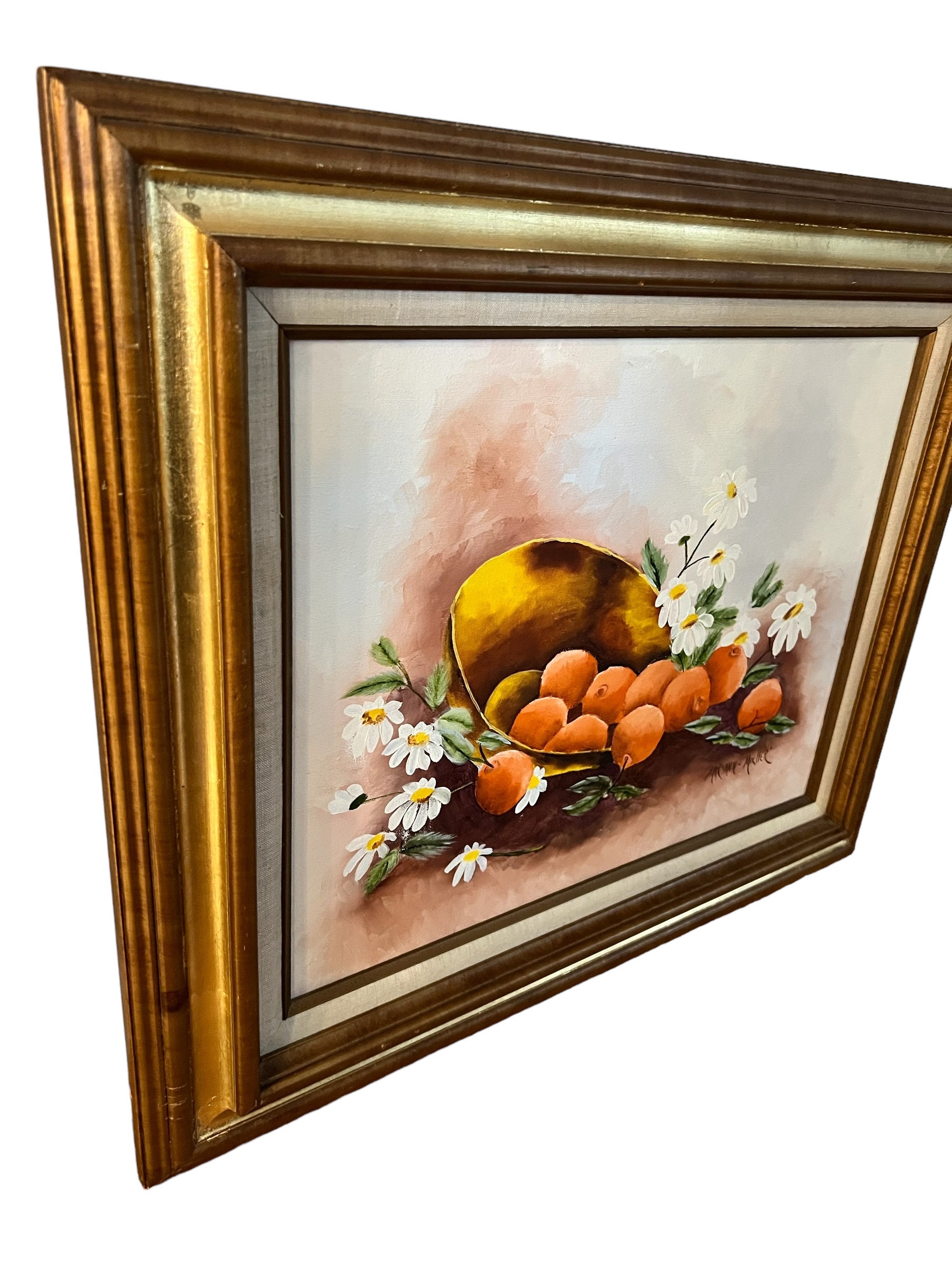 ORIGINAL Framed Painting, Gold Frame, Still Life Painting, Italian