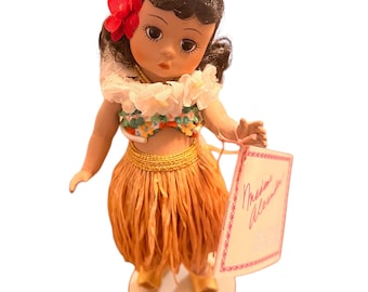 Vintage Madame Alexander Miniature Hawaiian Doll, Doll 301 Hawaii, Made in the USA, Original Box