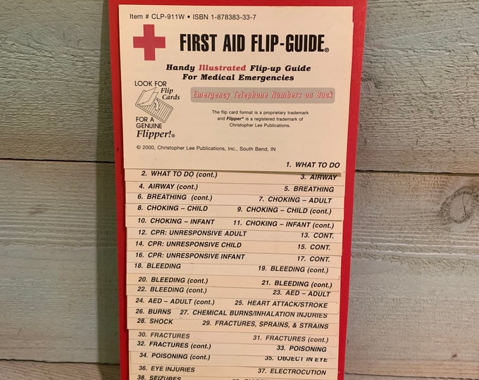 Flipper First Aid Flip Chart Emergency First Aid Guide, Babysitter, 1st