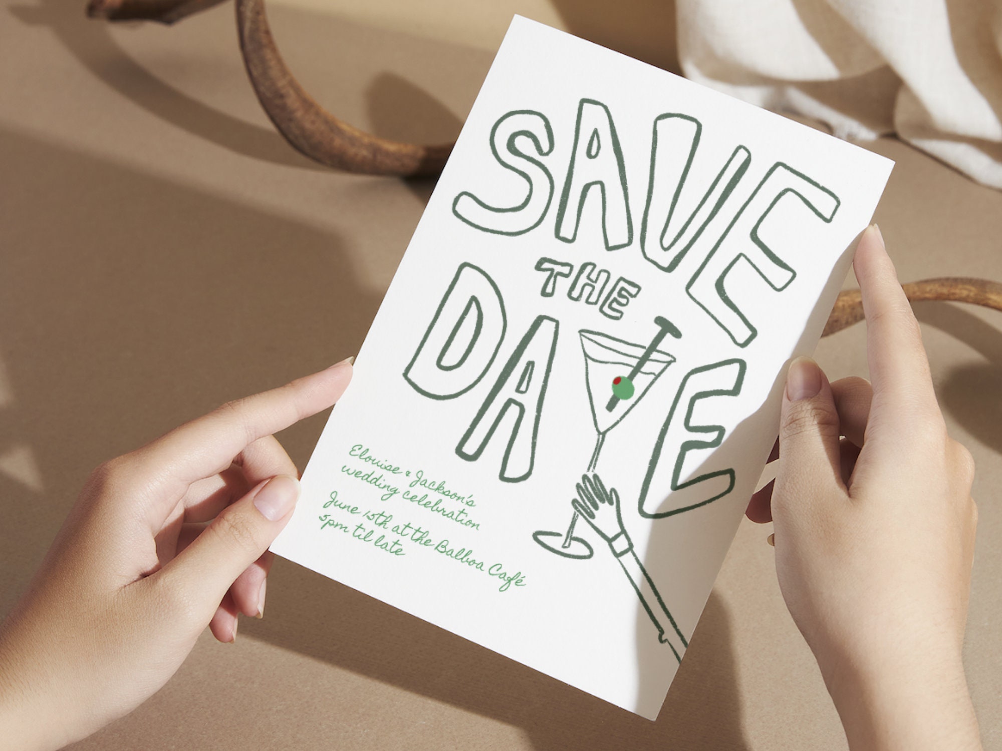 SAVE THE DATE | engagement party | wedding party | whimsical, funky, hand drawn | editable, download | Canva template