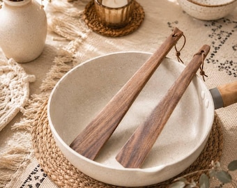 Wooden Cooking Spatula Set, Wooden Turner Set, 2 Piece Kitchen Utensil Set, Wooden Spatulas, Natural Wood Cooking Tools