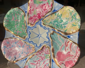Lilly Inspired Oyster Plate 9 inches