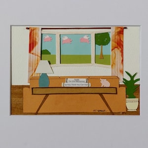 Paper-cut art, hand-cut paper art scene. &quot;A Room With a View: Lost in Space&quot;, paper scene