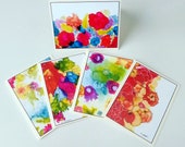 Handmade Stationery: Set of Pretty Folded Cards with Envelopes, Floral Cards