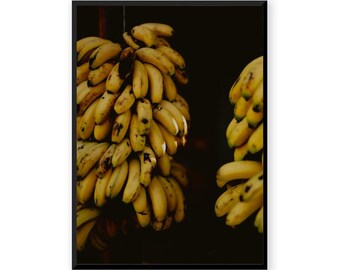 Textured Organic Still Life Print, Deep Shadow Fruit Photography, Earthy Tone Wall Art