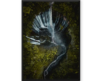 The Hidden Cascade - Waterfall in Java Indonesia - Fine Art Aerial Photography Print