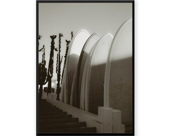 Minimalist Surfboard Wall Art, Coastal Photography Print, Vintage Surf Poster (Digital Download)