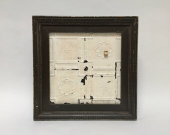 Framed Ceiling Tin Magnet Board Handmade using Reclaimed Wood