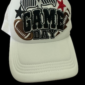 Game day hat made just for YOU! Pick your hat style. Pick your team color. Pick your patch(s).