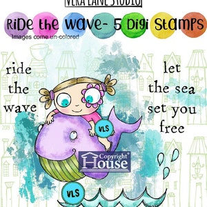 Ride the wave - 5 Digi stamp bundle
