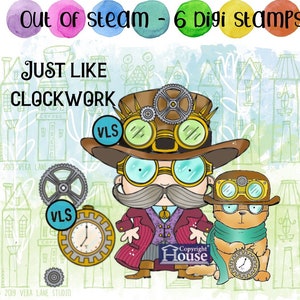 Out of Steam - jpg および png ファイルの 6 つのデジスタンプ