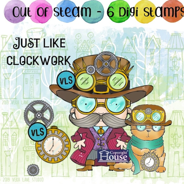 Out of Steam - 6 Digistempel in jpg und png Dateien