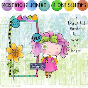 Magnifique Jardin - 3 sellos digitales en archivos png y jpg