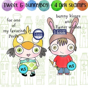 Tweet and BunnyBoy - 4 Digi stamp bundle